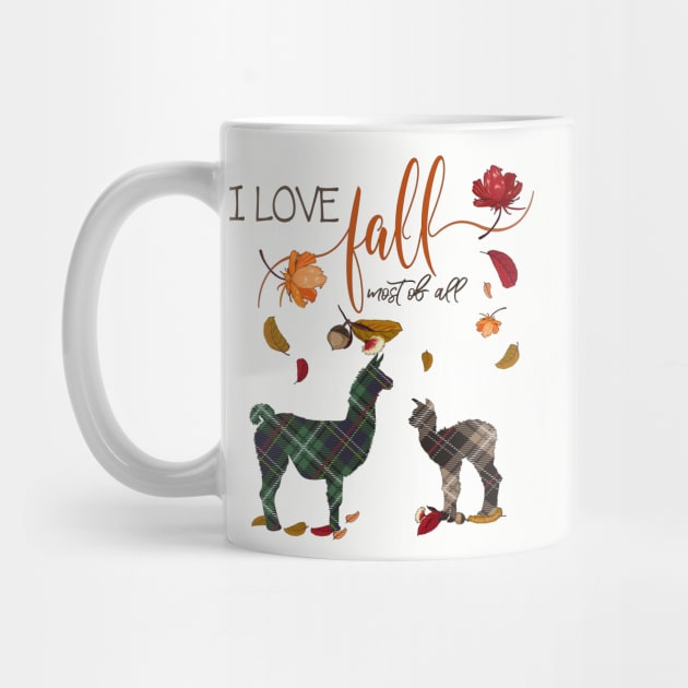 Llama Lovers - I Love Fall Most of All by IconicTee